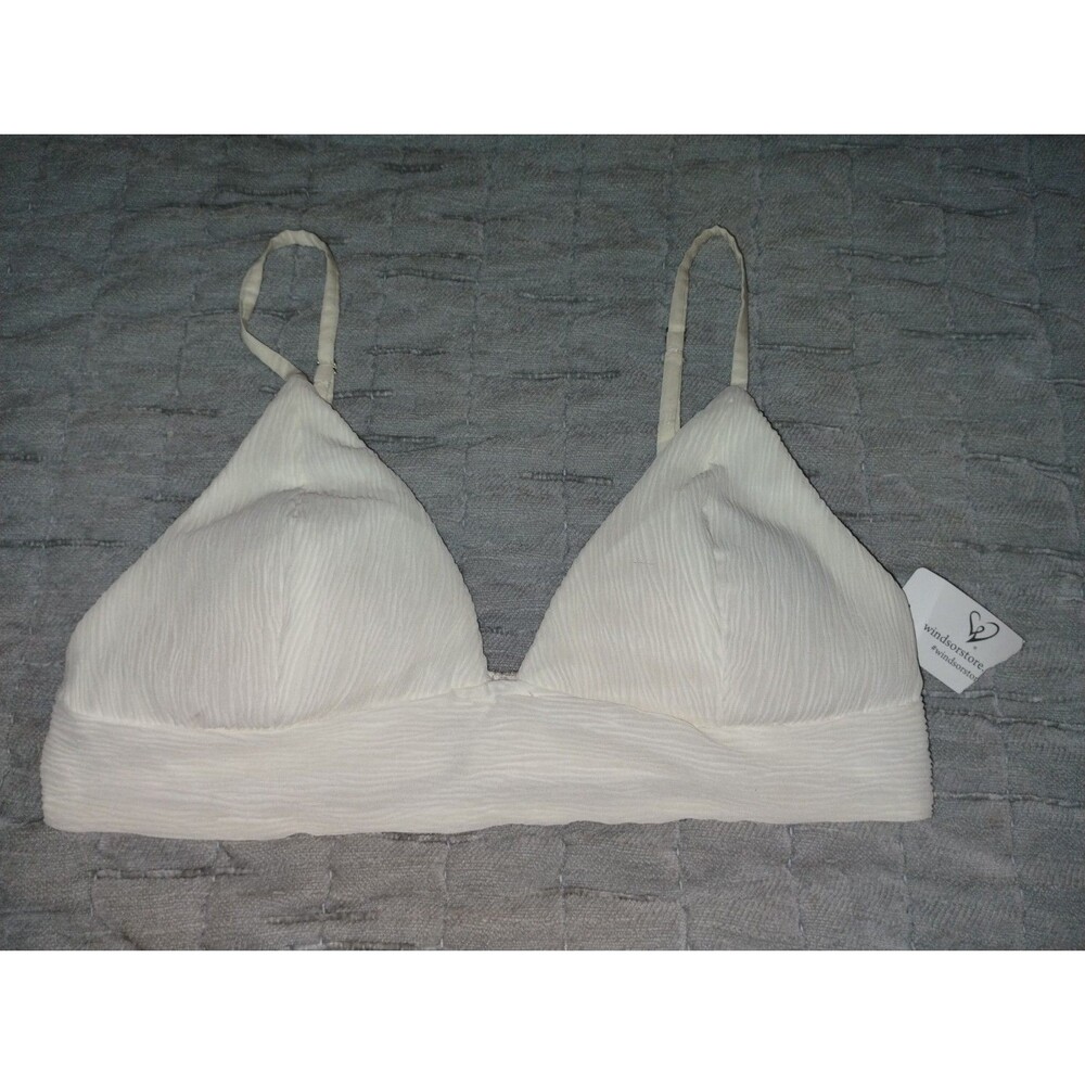 Windsor Ivory Plunge Lightly Padded 3 Hook Bralette Size M New w/ Tags